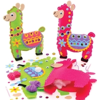 Llama Cushion Sewing Kits (Pack of 2) Sewing & Weaving Craft Kits,  2 Assorted Colours & Designs,  26.5cm x 19.5cm