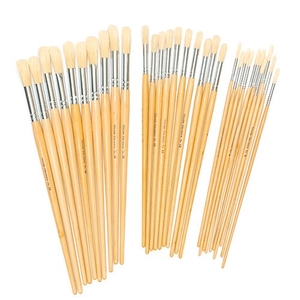Long Handle Round Tip Hog Brushes (Pack of 30)