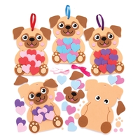 Love Pugs Heart Decoration Kits (Pack of 5)