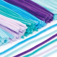 Mermaid Pipe Cleaners (Pack of 150) Craft Embellishments 6 assorted colours - Blue,  Turquoise,  Teal,  Light Blue,  Lilac & Purple