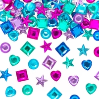 Mermaid Self-Adhesive Acrylic Jewels (Pack of 200) Craft Embellishments 5 assorted colours - Turquoise,  Teal,  Blue,  Lilac & Purple