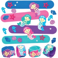 Mermaid Snap-on Bracelet Kits (Pack of 4) Jewellery 4 assorted colours - Pink,  Green,  Purple & Blue