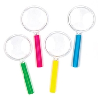 Mini Magnifying Glasses (Pack of 6) Pocket Money Toys Handles come in assorted colours