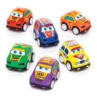 Mini Pull Back Racers (Pack of 6) Pocket Money Toys 6 assorted colours - Green,  Purple,  Yellow,  Orange,  Red & Blue