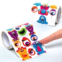 Monster Bunch Sticker Rolls Value Pack (Pack of 600) Halloween Craft Supplies