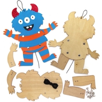 Monster Bunch Wooden Puppet Kits (Pack of 4) Halloween Crafts