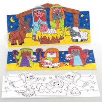 Nativity Colour-in Pop-Up Cards (Pack of 10)