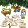 Nativity Colour-in Wooden Decorations (Pack of 12) Christmas Crafts