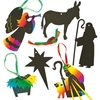 Nativity Scratch Art Decorations (Set of 12)