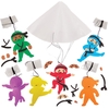 Ninja Parachutist Kits (Pack of 6) Pocket Money Toys 6 assorted colours - Red,  Green,  Blue,  Orange,  Yellow & Purple
