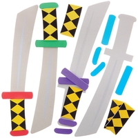 Ninja Samurai Sword Kits (Pack of 4) Creative Play Toys 4 assorted colours - Red,  Green,  Blue & Purple