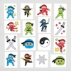 Ninja Temporary Tattoos (Pack of 48) Easy Apply & Removal,  24 Assorted Designs