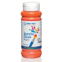 Orange Acrylic Paint - 500ml bottle,  water-based acrylic paint. Dries quickly,  Waterproof,  Flexible on most surfaces