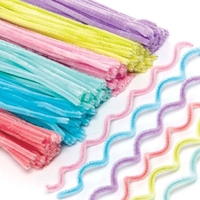 Pastel Pipe Cleaners (Pack of 120) Craft Embellishments 6 assorted pastel colours - Yellow,  Red,  Pink,  Purple,  Blue & Green