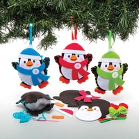 Penguin Sewing Decoration Kits (Pack of 3) Sewing & Weaving Craft Kits 3 assorted colours - Red,  Green & Blue