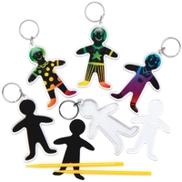 Person Scratch Art Keyring Kits (Pack of 6) Art Craft Kits