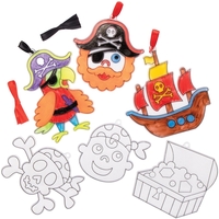 Pirate Craft Suncatchers - 10 Acrylic DIY Suncatchers. Suncatcher Painting For Kids. Stained Glass Suncatchers. Size 9-14.5cm.
