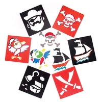 Pirate Stencils (Pack of 6) Art Supplies,  Art Materials Stencil colours - Red & Black