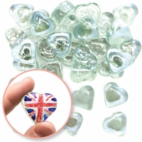 Platinum Jubilee Heart Glass Painting Stones (Pack of 30)