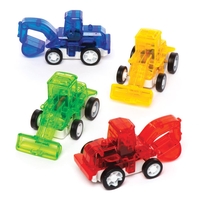 Pull Back Racing Diggers (Pack of 6) Pocket Money Toys 4 assorted colours - Red,  Blue,  Green & Yellow