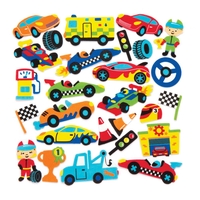 Racing Car Foam Stickers (Pack of 120) Stickers,  30 Assorted Designs,  Peel & Stick