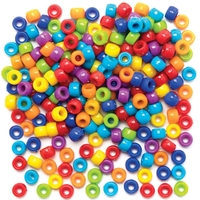 Rainbow Colour Beads Value Pack (Pack of 800) Craft Embellishments 7 assorted colours - Red,  Orange,  Yellow,  Green,  Blue,  Indigo & Violet