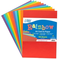 Rainbow Colours A4 Card & Paper Value Pack (Pack of 126) Paper & Card 7 assorted colours - Red,  Yellow,  Green,  Blue,  Violet,  Orange & Indigo