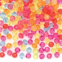 Rainbow Colours Crystal Beads (Pack of 300) Craft Embellishments 7 assorted colours - Red,  Pink,  Orange,  Purple,  Yellow,  Green & Blue