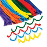 Rainbow Colours Pipe Cleaners Value Pack (Pack of 120) Craft Embellishments 7 assorted colours - Red,  Light Blue,  Dark Blue,  Orange,  Yellow,  Purple & Green