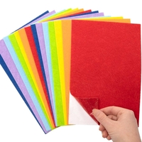 Rainbow Colours Self-Adhesive Felt Sheets (Pack of 20) Craft Supplies 7 assorted colours - Red,  Orange,  Yellow,  Green,  Blue,  Violet & Indigo