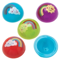 Rainbow Jumping Poppers (Pack of 12) Pocket Money Toys 4 assorted colours - Purple,  Blue,  Red & Green