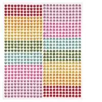Rainbow Self-Adhesive Pearls (Pack of 372) Craft Embellishments 7 assorted colours - Red,  Orange,  Yellow,  Green,  Turquoise,  Pink & Purple