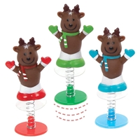 Reindeer Jump-ups (Pack of 6) Fun Festive Toys,  3 Colours,  Christmas Toys