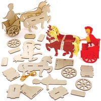 Roman Chariot 3D Woodcraft Kits (Pack of 2) Art Craft Kits
