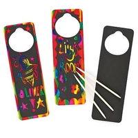 Scratch Art Door Hangers (Pack of 10) Decoration Craft Kits