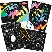 Scratch Art Pictures Assortment (Pack of 10) Great For Kids,  Range Of Designs,  Tools Included