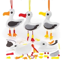 Seagull Sewing Kits (Pack of 3) Sewing & Weaving Craft Kits 3 assorted colours - Red,  Orange & Yellow