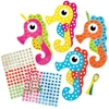 Seahorse Diamond Art Kits (Pack of 4) Art Craft Kits 5 gem colours - Blue,  Pink,  Green,  Orange & Yellow
