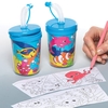Sealife Colour-in Bendy Straw Cups (Pack of 3) Party Tableware 1