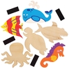 Sealife DIY Fridge Magnets - 12 Wooden Magnet Kits. Craft Fridge Magnets. Under The Sea Crafts. Wooden Crafts For Kids. Size 6.5-10.5cm.