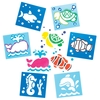 Sealife Stencils (Pack of 6) Art Supplies,  Art Materials 2 stencil colours - Light Blue & Dark Blue