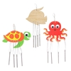 Sealife Wooden Windchimes (Pack of 4) Nature Craft Kits,  Paint & Decorate,  4 Designs - Fish,  Turtle,  Tropical Fish,  Octopus