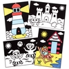 Seaside Colour-in Fuzzy Art Pictures (Pack of 10) Decoration Craft Kits