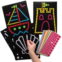 Seaside Dotty Art (Pack of 8) Art Craft Kits 6 assorted sticker colours - Green,  Red,  Yellow,  Blue,  Orange & Pink