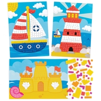 Seaside Foam Mosaic Picture Kits (Pack of 4) Craft Kits For Kids