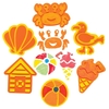 Seaside Foam Stampers (Pack of 10) Art Supplies,  Art Materials 2 foam colours - Orange & Yellow