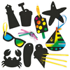 Seaside Scratch Art Decorations - Pack of 36
