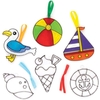 Seaside Suncatchers (Pack of 10) Decoration Craft Kits 5 ribbon colours - Blue,  Red,  Green,  Yellow & Orange