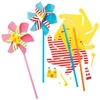 Seaside Windmill Making Kits (Pack of 6) Nature Craft Kits 3 assorted colourways - Red/Blue,  Yellow/Orange & Pink/Green
