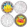 Seaside Window Decorations - 12 Colour In Stained Glass Decorations. Window Crafts. Size 15cm.